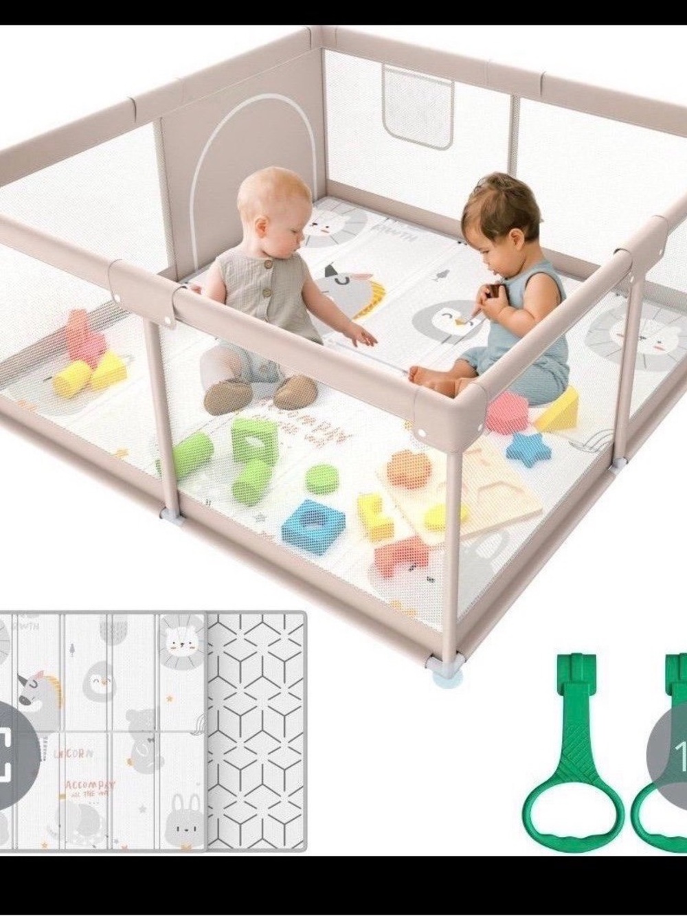 Baby Playpen with Mesh Panels - Kids Toys Play Yard